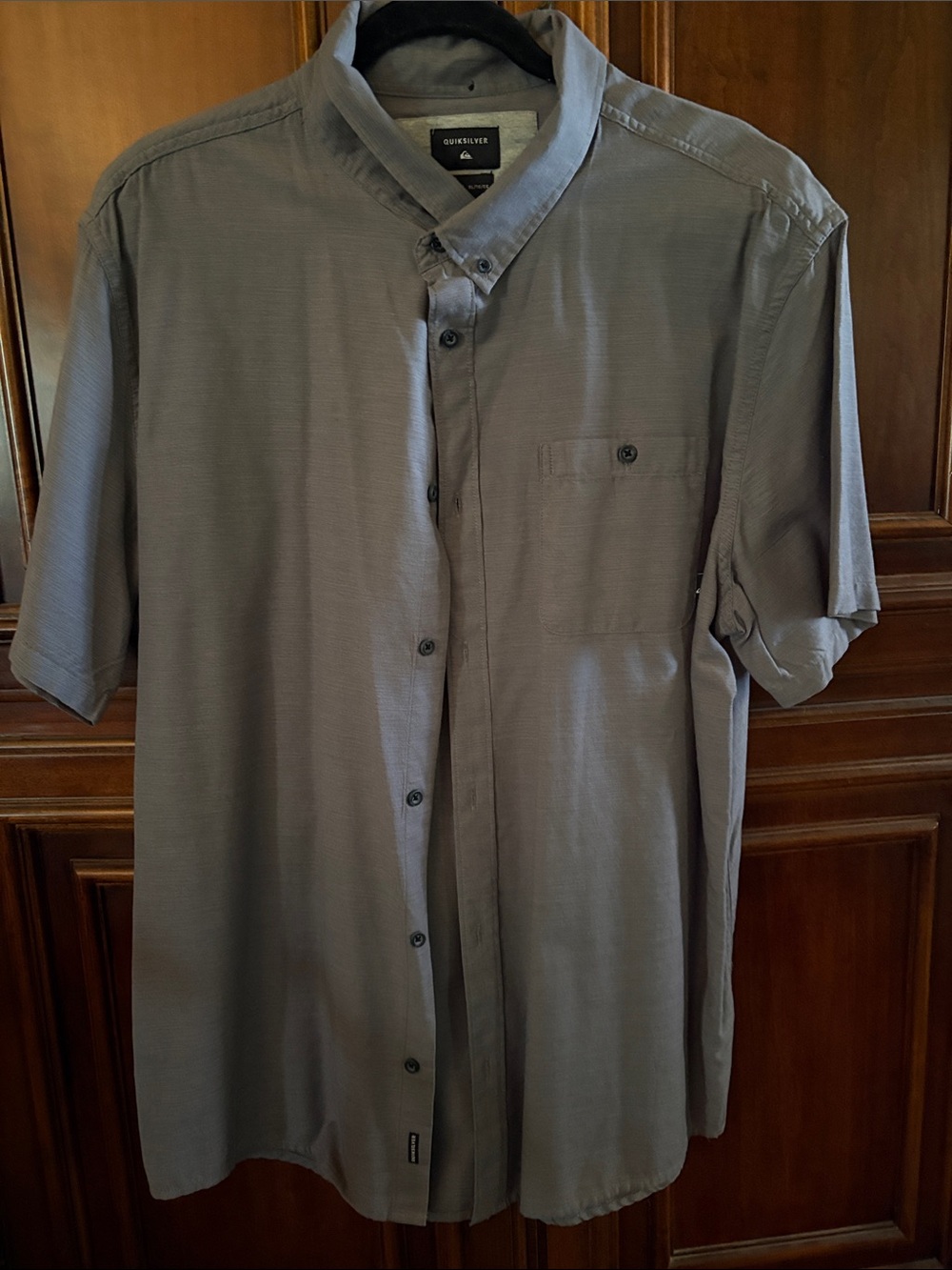 Quiksilver Men's Button-Up Shirt in Gray Size XL